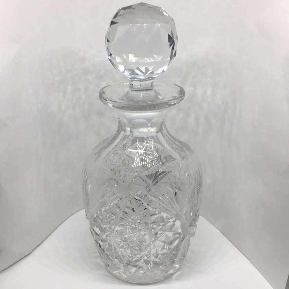 Heavy, sparkling vintage crystal perfume bottle